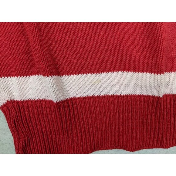 VINTAGE WOMEN'S ORANGE AND WHITE STRIPED PULLOVER SWEATER - GARLAND - SIZE M - Picture 5 of 14